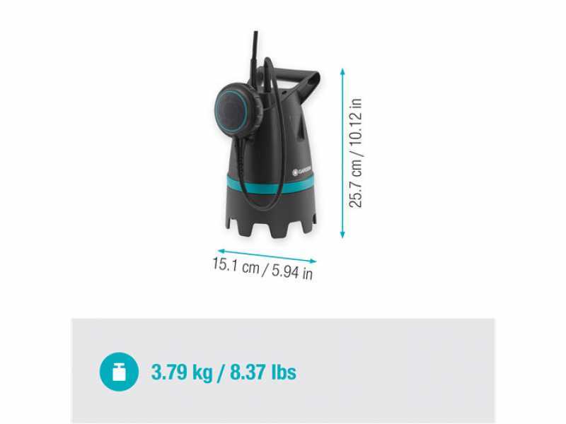 Gardena 10500 BASIC - Pompa sommersa per acque scure - 400 W - 10500 l/h - 0.5 bar