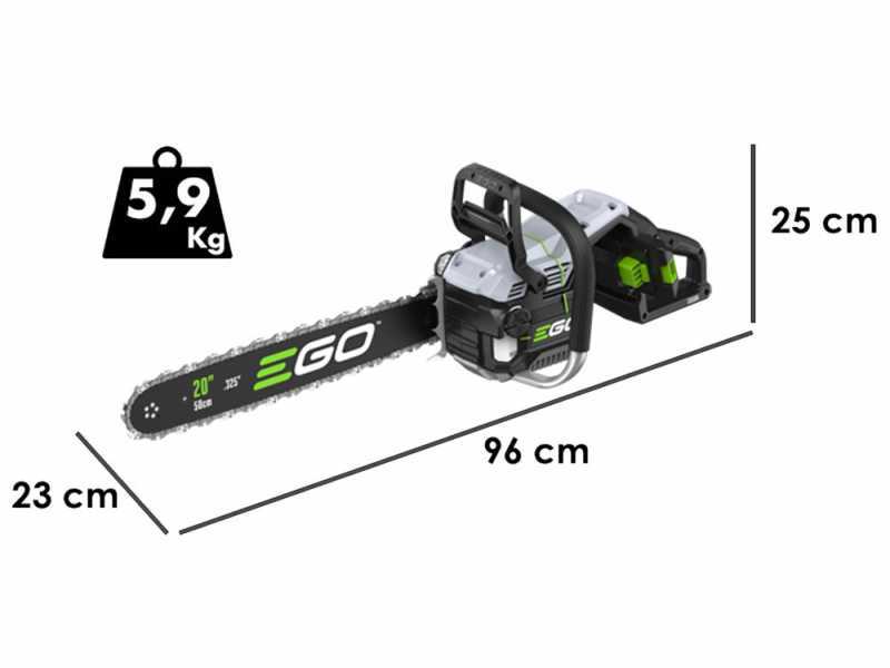 EGO CSX 5000 - Motosega a batteria 56V - Barra da 50 cm - SENZA BATTERIA E CARICABATTERIA