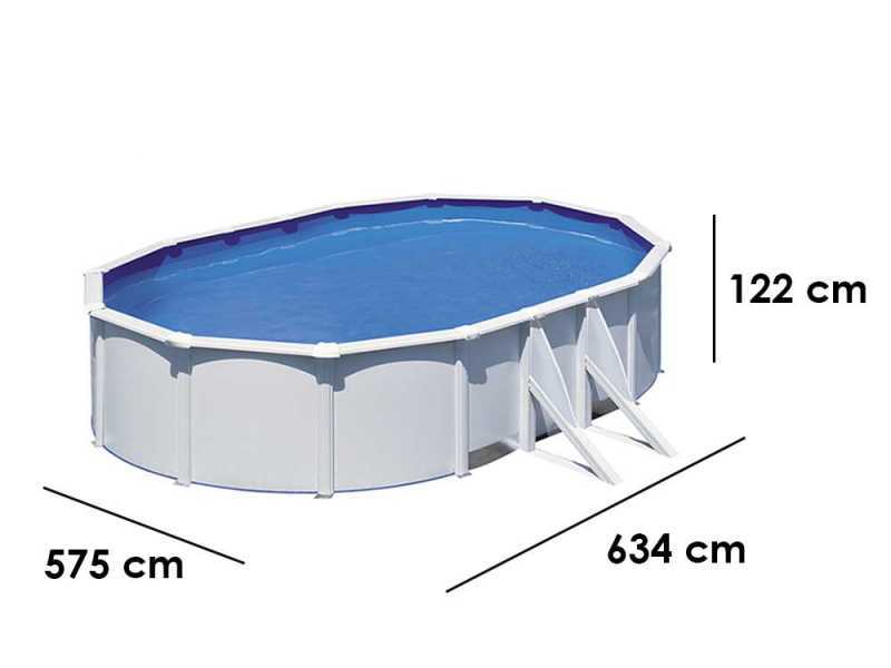 Gre Fidji Ovale 610x375x120cm - Piscina fuori terra in acciaio