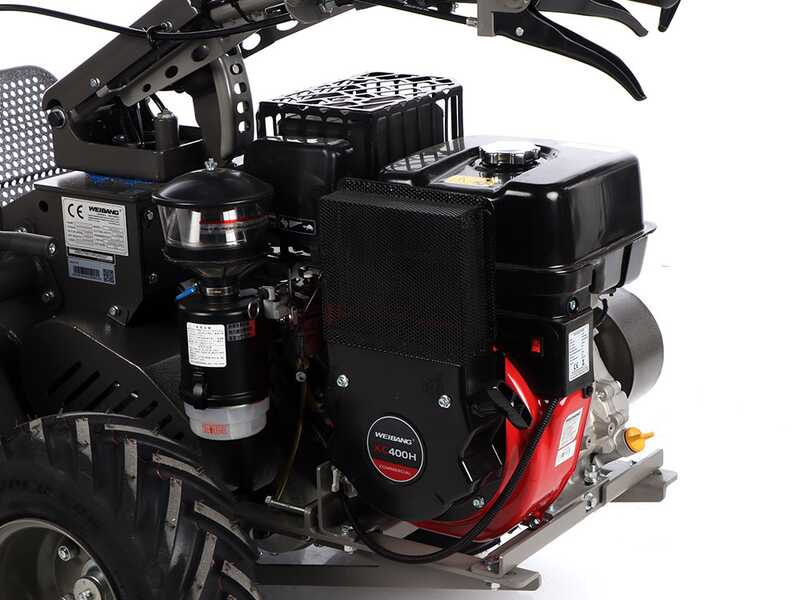 Weibang WBGT6813 - Trinciaerba professionale a martelli - Motore a benzina 9 HP