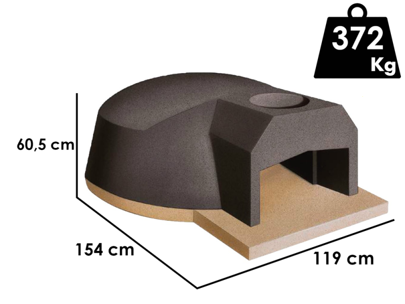 Linea VZ Amalfi - Forno a legna da incasso con camera 107 cm - Capacit&agrave; Cottura 5 pizze
