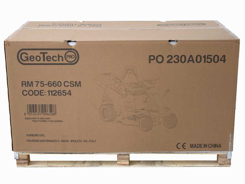 GeoTech-Pro RM 75-660 CSM - Trattorino tagliaerba mini-rider - Taglio da 66cm - Avviamento elettrico