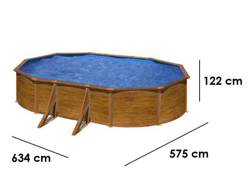 Gre Pacific Ovale 610x375x120cm - Piscina fuori terra in acciaio