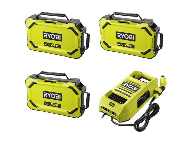 RYOBI RY72TMX117-310 - Trattorino tagliaerba a batteria - 72V / 3x10Ah