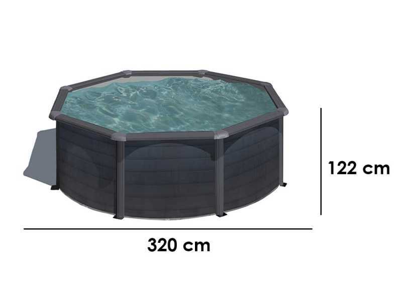 Gre Kea Rotonda &Oslash;300 x 120 cm - Piscina fuori terra in acciaio