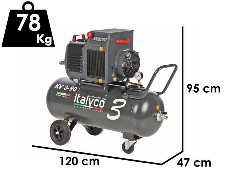 Italyco KV 3/90 T - Compressore rotativo a vite - Pressione max 10 bar