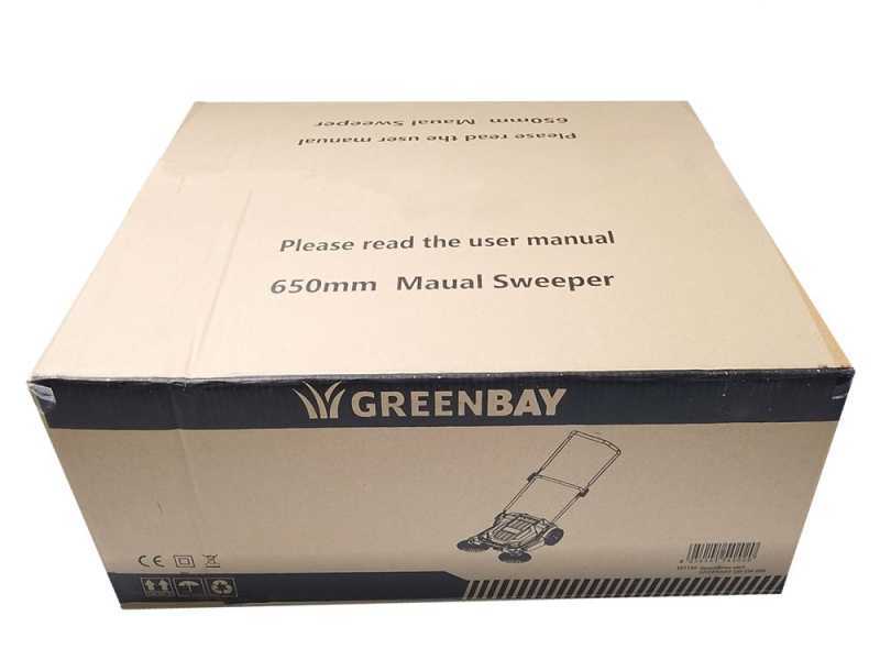 GreenBay GB-SW 650 - Spazzatrice manuale a spinta con cesto di raccolta