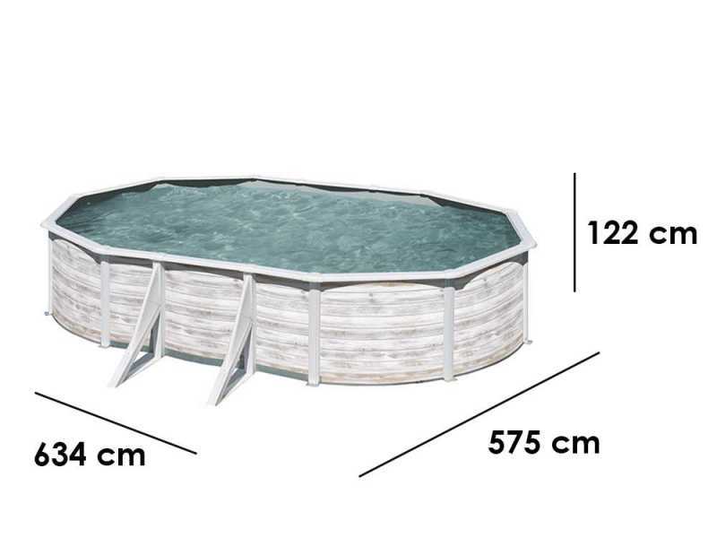 Gre Finlandia Ovale 610x375x120cm - Piscina fuori terra in acciaio