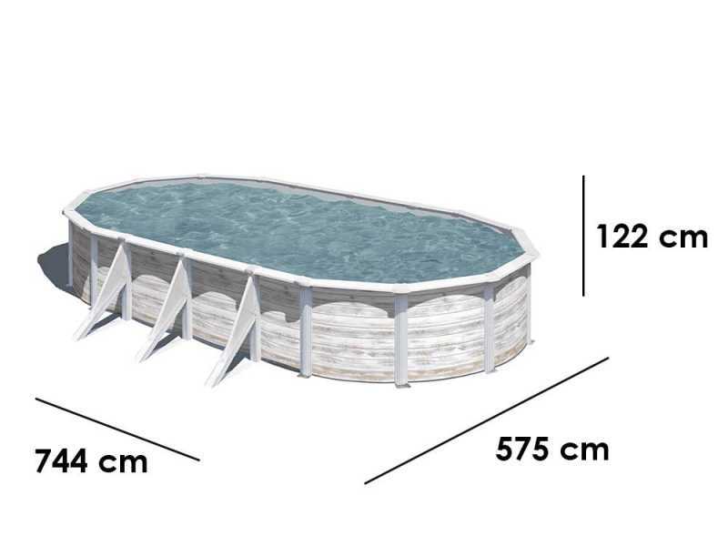 Gre Finlandia Ovale 730x375x120cm - Piscina fuori terra in acciaio