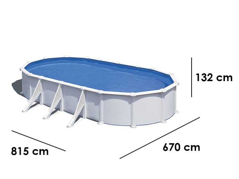 Gre Atlantis Ovale 800x470x132cm - Piscina fuori terra in acciaio