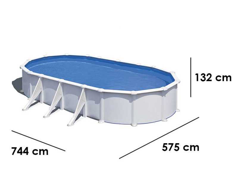 Gre Atlantis Ovale 730x375x132cm - Piscina fuori terra in acciaio