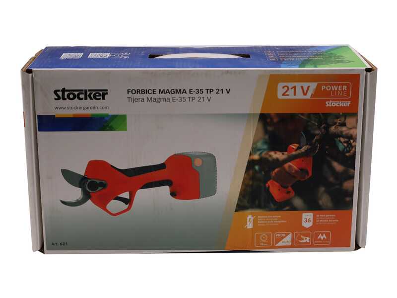 Stocker Magma E-35TP - Forbice elettrica da potatura su asta - 21.6V - 160/240 cm - Diametro di taglio 35mm - SENZA BATTERIA
