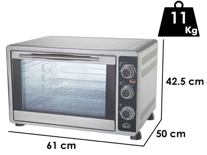 Forno Elettrico Ventilato DCG 58 Litri - Doppia Porta, Acciaio Inox, Termostato Regolabile Fino A 230°C - Foto 7