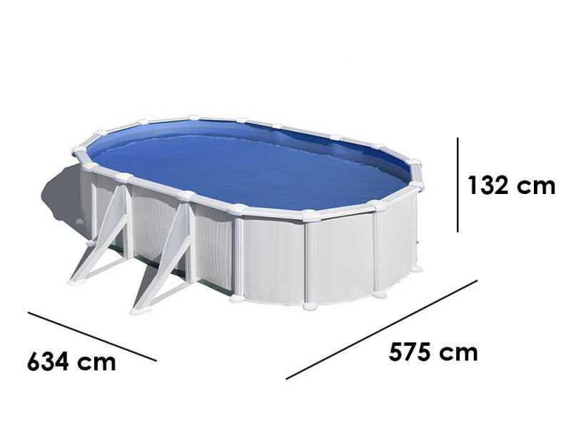 Gre Atlantis Ovale 610x375x132cm - Piscina fuori terra in acciaio
