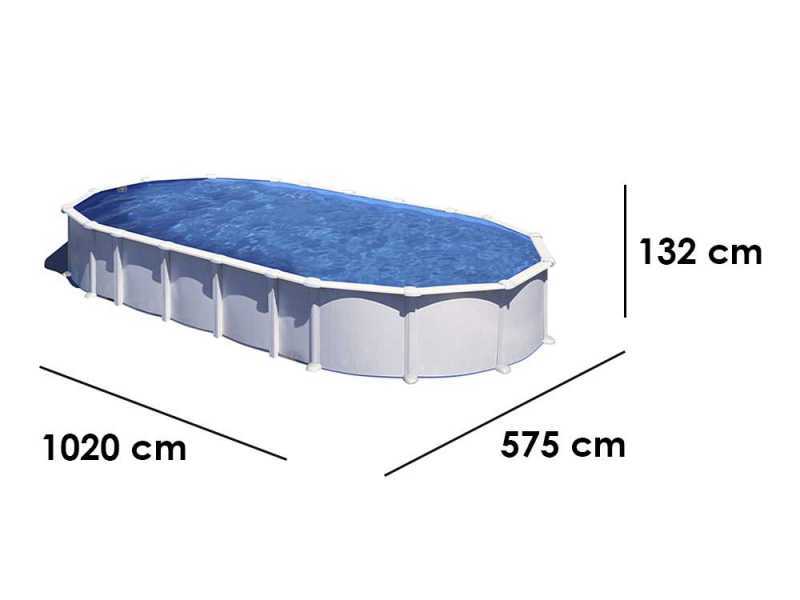 Gre Haiti Ovale 1000x550x132cm - Piscina fuori terra - Traverse interrate