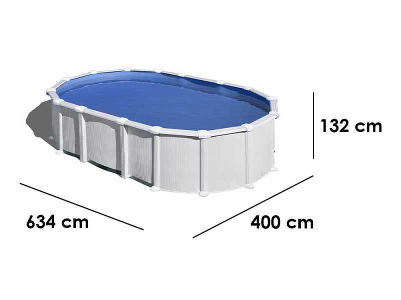 Gre Haiti Ovale 610x375x132cm - Piscina fuori terra - Traverse interrate