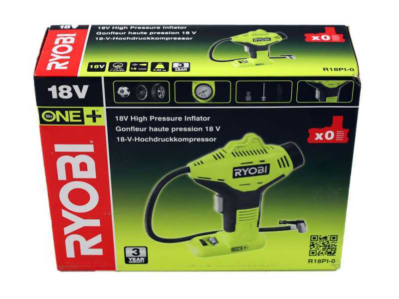 Ryobi R18PI-0 - Compressore a batteria portatile - 18V - SENZA BATTERIA E CARICABATTERIE