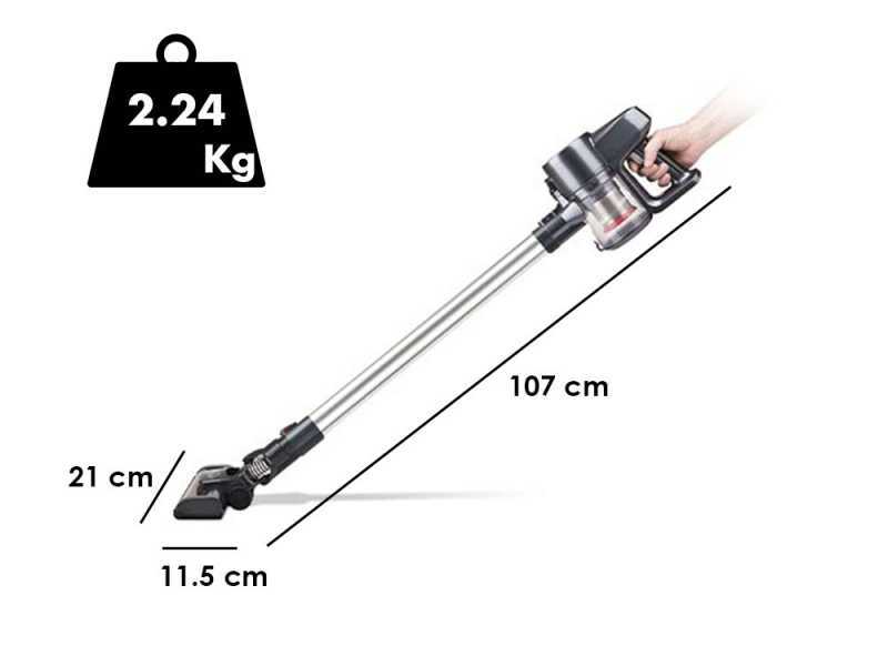 Girmi AP91 - Aspirapolvere ricaricabile senza filo - Batteria al litio 22.2 V/ 2.5 Ah