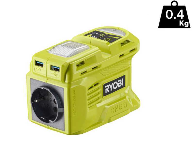 Ryobi RY18BI150B-0 - Inverter 18V - Potenza 150 W - Funzione caricabatterie - SENZA BATTERIA