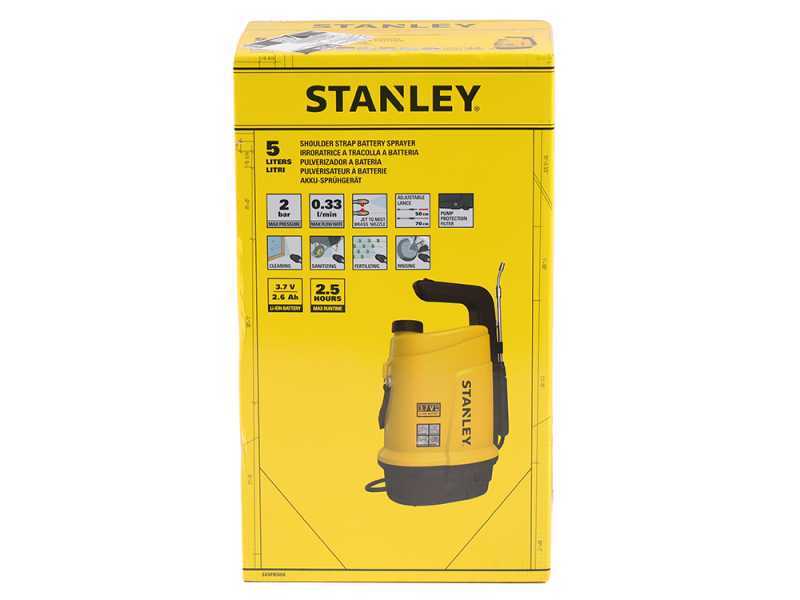 Stanley SXSPBS05E - Pompa irroratrice a batteria a spalla - 5 litri - 3,7V - 2,6Ah