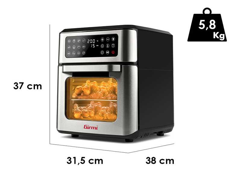Girmi FG97 GenioPi&ugrave; - Forno Elettrico - Friggitrice ad aria digitale 12L