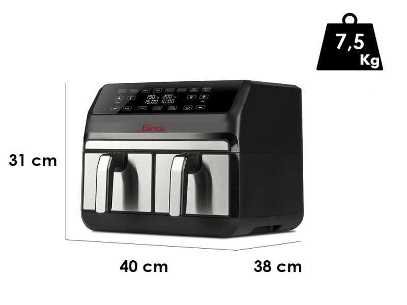 Girmi FG22 Ecofrit Bis - Friggitrice ad aria doppio cestello digitale 8L