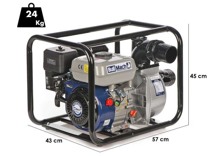 BullMach LYMPHIA 80 - Motopompa a scoppio - Raccordi da 80 mm