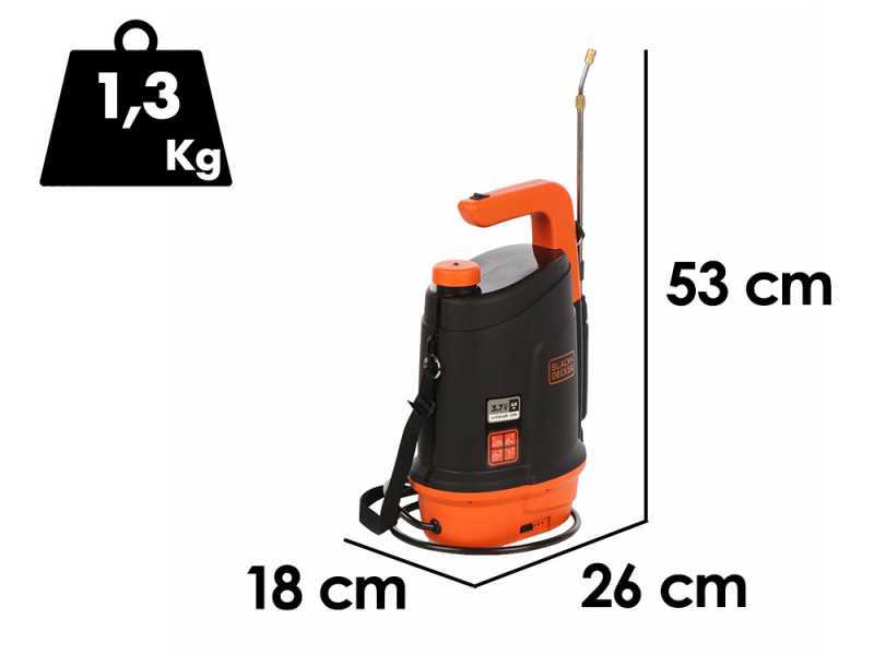 Black &amp; Decker BXSPBS05E - Pompa irroratrice a spalla a batteria - 5 litri - 3,7V - 2,6Ah