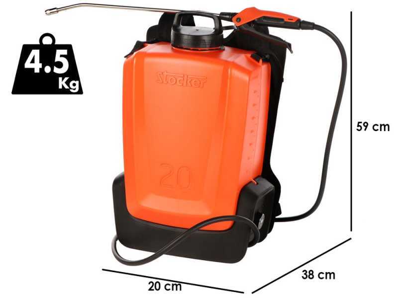 Stocker Ergomist 20 - Pompa irroratrice a spalla a batteria - Serbatoio 20 L - 21 V - SENZA BATTERIE