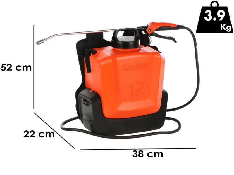 Stocker Ergomist 12 - Pompa irroratrice a spalla a batteria - Serbatoio 12 L - 21 V - 4 Ah