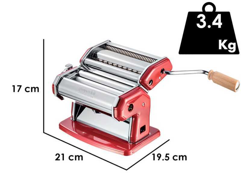Imperia iPasta T.2/6,5 mm Rosso - Macchina per la pasta manuale in INOX
