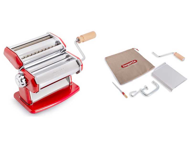 Imperia iPasta T.2/6,5 mm Rosso - Macchina per la pasta manuale in INOX