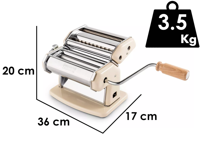 Imperia iPasta T.2/6,5 mm Crema - Macchina per la pasta manuale in INOX