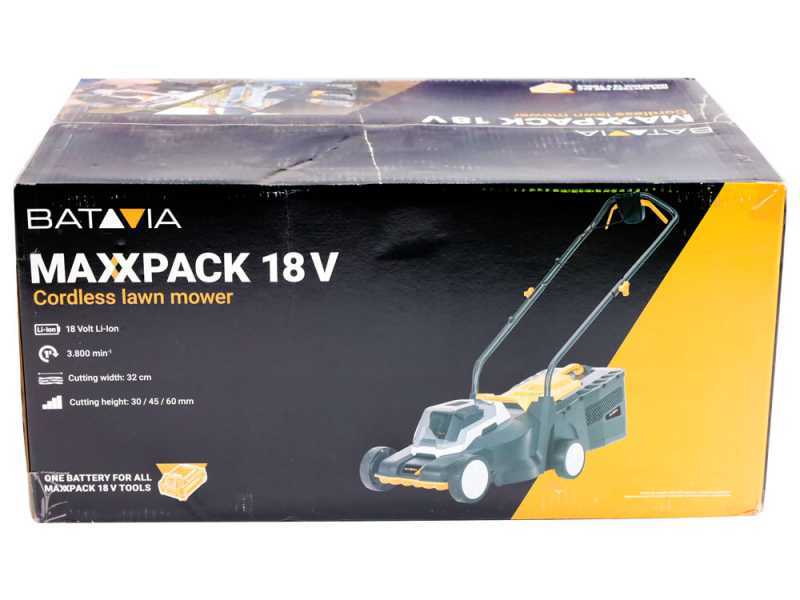 Batavia 7064713 - Tagliaerba a batteria - 18 V - Taglio 32 cm - SENZA BATTERIE E CARICABATTERIE