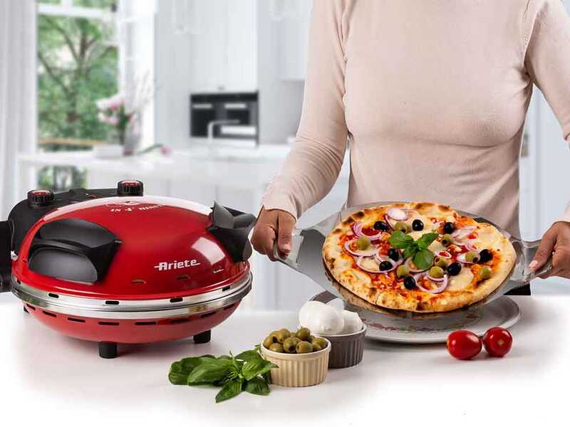 Ariete 0909 Rosso - Forno Pizza Elettrico - Pietra refrattaria