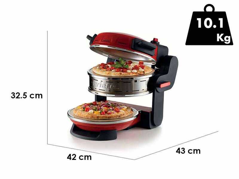 Ariete Pizzeria Rosso 0927/00 - Forno pizza elettrico doppio - Pietra refrattaria