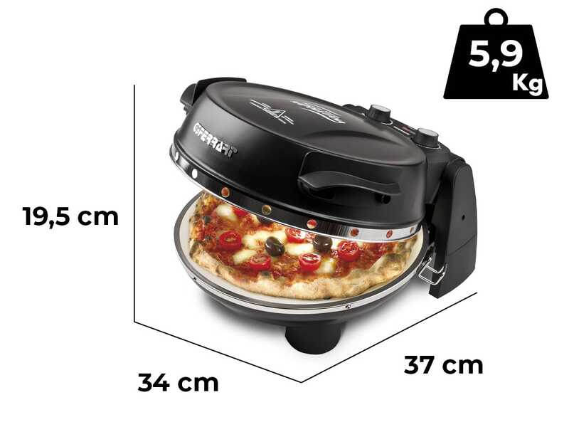 G3 Ferrari Pizzeria Snack Napoletana EVO Nero - Forno Pizza Elettrico - Pietra refrattaria