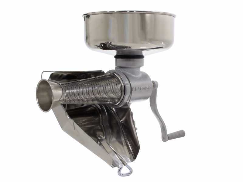 Reber 8502 N - Passapomodoro Manuale N.5 - Imbuto e Sgocciolatoio in acciaio INOX