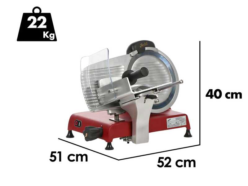 Berkel Red Line 250 Rosso Opaco - Affettatrice con lama in acciaio da 250 mm