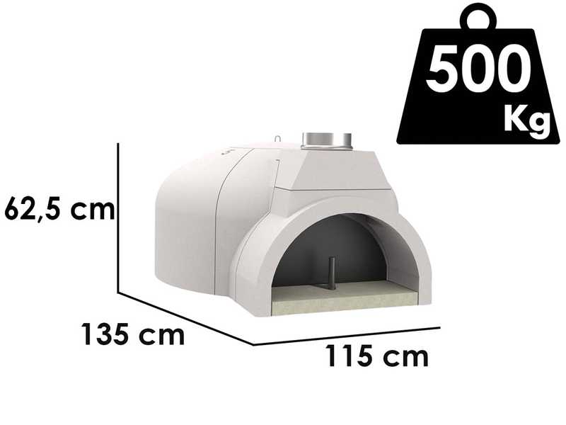 Edilmark FP 100 - Forno per pizza con camera &Oslash; 100 cm - Capacit&agrave; cottura 5 pizze