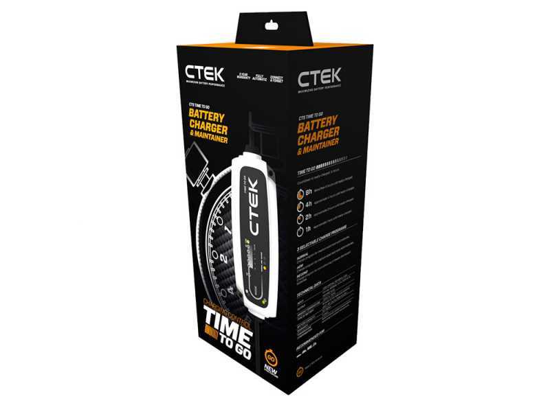 CTEK CT5 TIME TO GO - Caricabatteria e mantenitore - 8 fasi - 12V 5A