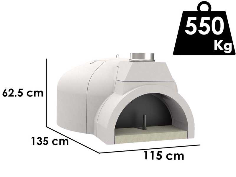 Edilmark FP 100N - Forno a legna da incasso con piano cottura &Oslash; 100 cm - Capacit&agrave; cottura 5 pizze