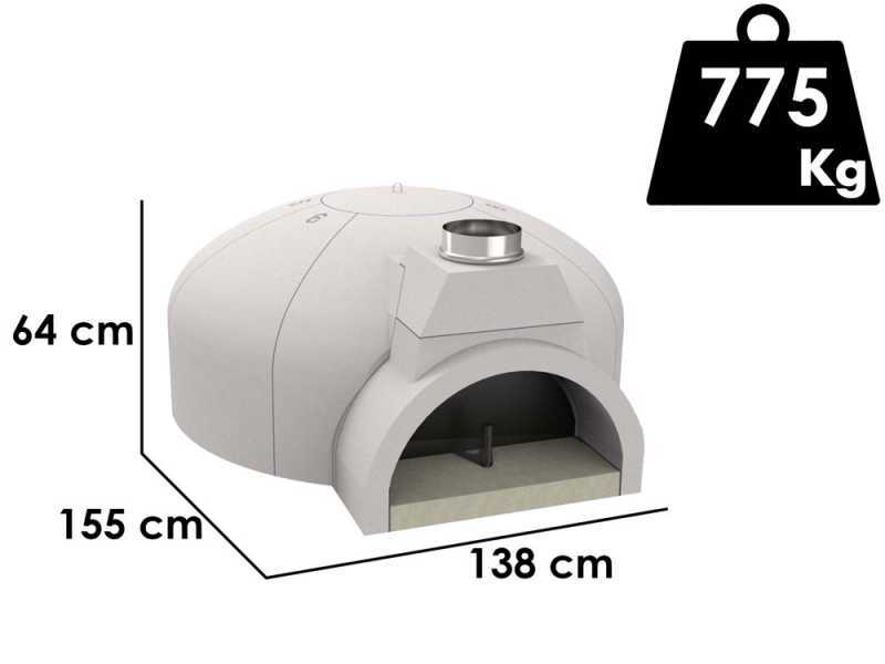Edilmark FP 120N - Forno a legna da incasso con piano cottura &Oslash; 120 cm - Capacit&agrave; cottura 8 pizze