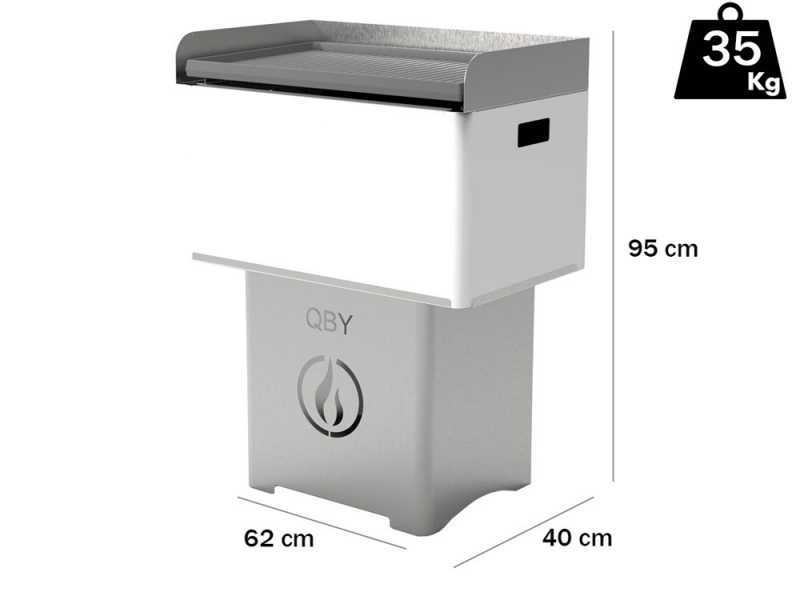 Linea VZ QBY bianco - Barbecue pirolitico a pellet trasportabile