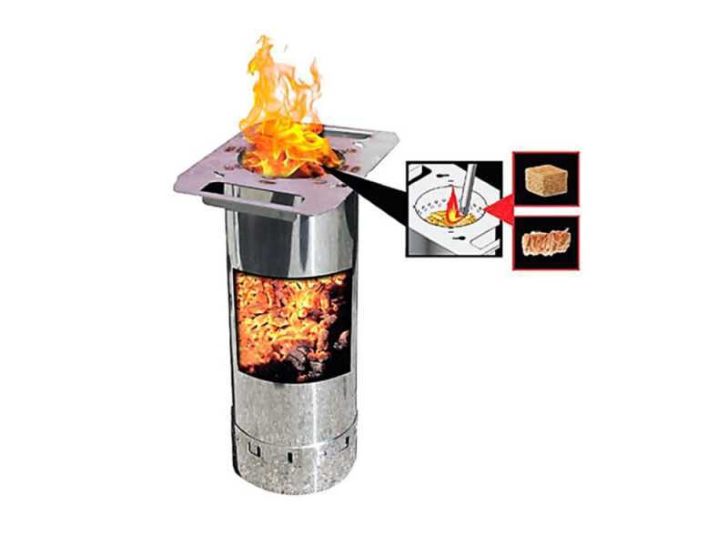 Linea VZ QBY bianco - Barbecue pirolitico a pellet trasportabile