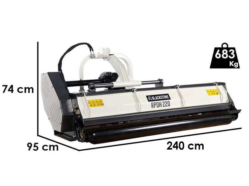 BlackStone RPDH 220 - Trinciaerba per trattore - Serie pesante - Spostamento idraulico