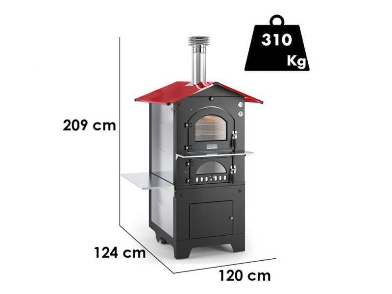 Fontana Rosso - Forno a legna da esterno 80X45 cm