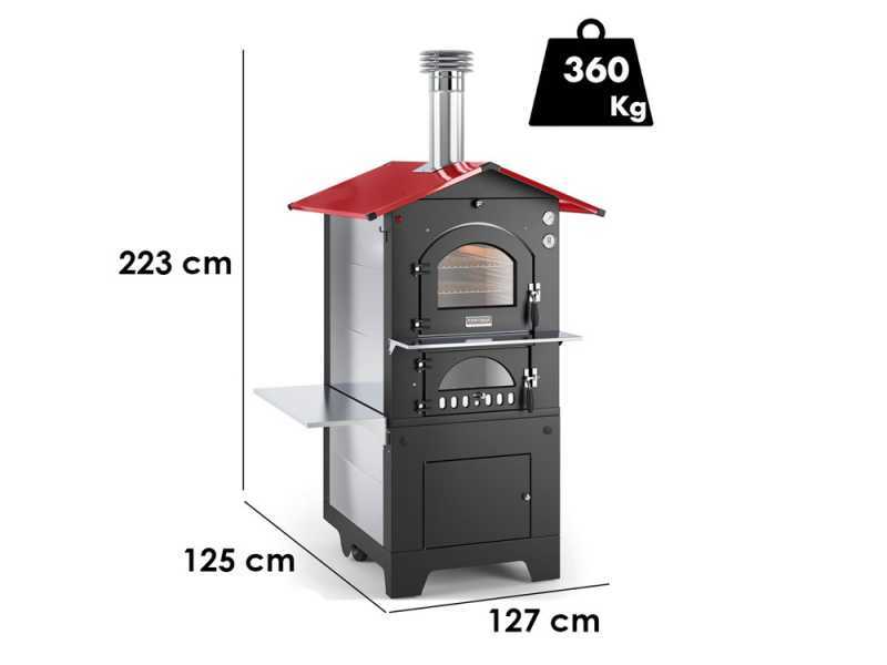 Fontana Rosso - Forno a legna da esterno 80X54 cm