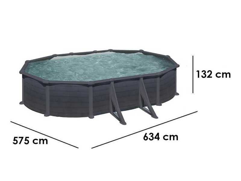Gre Granada Ovale 610x375x132cm - Piscina fuori terra in acciaio