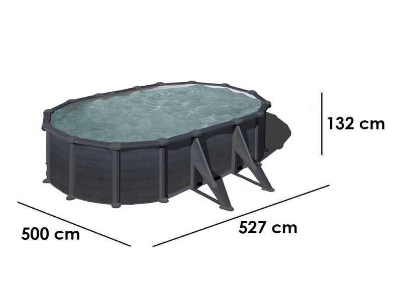 Gre Granada Ovale 500x300x132cm - Piscina fuori terra in acciaio